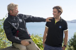 Yann Elies, skipper et Charlie Dalin, co-skipper de l Imoca Groupe Queguiner-Leucemie Espoir - le 18/06/2015