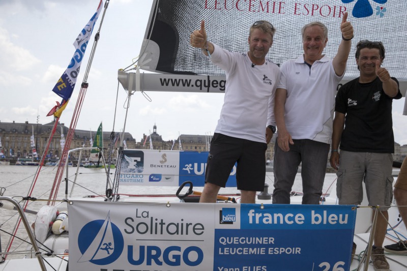 Yann Elies, skipper du Figaro Queguiner-Leucemie Espoir vainqueur des runs d'exhibition à Bordeaux