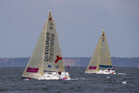 Les Figaros lors de la 1ere etape de la Solitaire du Figaro Eric Bompard Cachemire 2014 entre Deauville et Plymouth - le 08/06/2