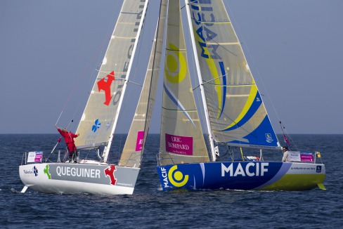 Yann Elies (Groupe Queguiner) lors de la 3eme etape de la Solitaire du Figaro Eric Bompard Cachemire 2014 entre Roscoff et les Sables d'Olonne