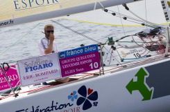 Yann Elies (Groupe Queguiner) lors de la 3eme etape de la Solitaire du Figaro Eric Bompard Cachemire 2014 entre Roscoff et les Sables d'Olonne