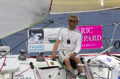 Yann Elies (Groupe Queguiner) lors de la 3eme etape de la Solitaire du Figaro Eric Bompard Cachemire 2014 entre Roscoff et les Sables d'Olonne