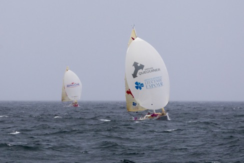 Yann Elies (Groupe Queguiner) lors de la 4eme etape de la Solitaire du Figaro Eric Bompard Cachemire 2014 entre Les Sables d'Olonne et Cherbourg