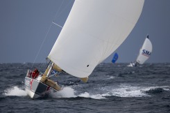 Yann Elies (Groupe Queguiner) lors de la 4eme etape de la Solitaire du Figaro Eric Bompard Cachemire 2014 entre Les Sables d'Olonne et Cherbourg