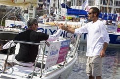 Ambiance sur les pontons de Plymouth avant le depart de la 2eme etape de la Solitaire du Figaro Eric Bompard Cachemire 2014 - le 14/06/2014