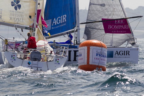 Depart de la 3eme etape de la Solitaire du Figaro Eric Bompard Cachemire 2014 entre Roscoff et les Sables d'Olonne - Roscoff le 22/06/2014