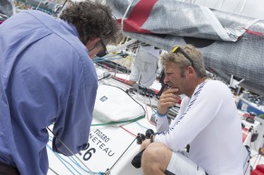 Ambiance sur les pontons avant le depart de la Solitaire du Figaro Eric Bompard cachemire 2015 - Pauillac le 31/05/2015