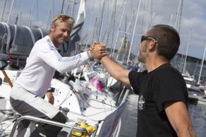 Les Figaros Beneteau avant le depart de la 2eme etape de la Solitaire du Figaro - Eric Bompard cachemire entre La Corogne (Espagne) et La Cornouaille - La Corogne le 10/06/2015