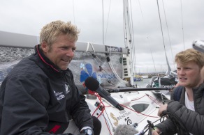 Yann Elies (Groupe Queguiner-Leucemie Espoir) Vainqueur de la 3eme etape de la Solitaire du Figaro - Eric Bompard cachemire entre La Cornouaille et Torbay (Angleterre) - le 17/06/2015