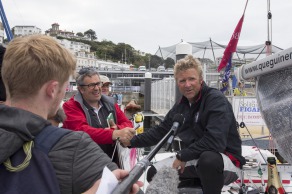 Yann Elies (Groupe Queguiner-Leucemie Espoir) Vainqueur de la 3eme etape de la Solitaire du Figaro - Eric Bompard cachemire entre La Cornouaille et Torbay (Angleterre) - le 17/06/2015