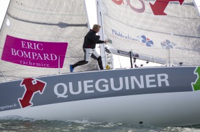 Yann Elies (Groupe Queguiner-Leucemie Espoir) Vainqueur de la 3eme etape de la Solitaire du Figaro - Eric Bompard cachemire entre La Cornouaille et Torbay (Angleterre) - le 17/06/2015