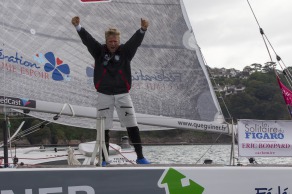 Yann Elies (Groupe Queguiner-Leucemie Espoir) Vainqueur de la 3eme etape de la Solitaire du Figaro - Eric Bompard cachemire entre La Cornouaille et Torbay (Angleterre) - le 17/06/2015