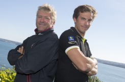 Yann Elies, skipper et Charlie Dalin, co-skipper de l Imoca Groupe Queguiner-Leucemie Espoir - le 18/06/2015