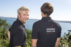 Yann Elies, skipper et Charlie Dalin, co-skipper de l Imoca Groupe Queguiner-Leucemie Espoir - le 18/06/2015