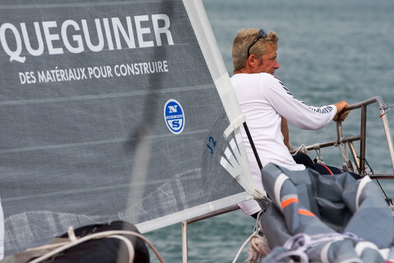 Yann Elies, skipper du monocoque Imoca Groupe Queguiner-Leucemie Espoir en vue de la Transat Jacques Vabre 2015