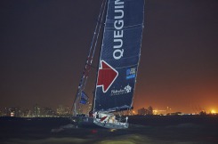 ITAJAÏ, (BRAZIL), le 11 novembre 2015,Transat Jacques Vabre 2015, dans la classe IMOCA, 3eme place pour monocoque QUEGUINER - LEUCEMIE ESPOIR skippers, YANN ELIES et CHARLIE DALIN