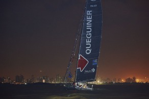 ITAJAÏ, (BRAZIL), le 11 novembre 2015,Transat Jacques Vabre 2015, dans la classe IMOCA, 3eme place pour monocoque QUEGUINER - LEUCEMIE ESPOIR skippers, YANN ELIES et CHARLIE DALIN