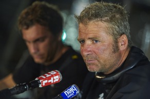 ITAJAÏ, (BRAZIL), le 11 novembre 2015,Transat Jacques Vabre 2015, dans la classe IMOCA, 3eme place pour monocoque QUEGUINER - LEUCEMIE ESPOIR skippers, YANN ELIES et CHARLIE DALIN