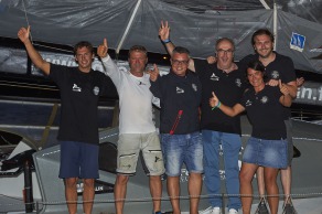 ITAJAÏ, (BRAZIL), le 11 novembre 2015,Transat Jacques Vabre 2015, dans la classe IMOCA, 3eme place pour monocoque QUEGUINER - LEUCEMIE ESPOIR skippers, YANN ELIES et CHARLIE DALIN