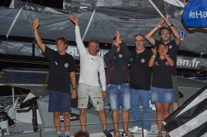 ITAJAÏ, (BRAZIL), le 11 novembre 2015,Transat Jacques Vabre 2015, dans la classe IMOCA, 3eme place pour monocoque QUEGUINER - LEUCEMIE ESPOIR skippers, YANN ELIES et CHARLIE DALIN