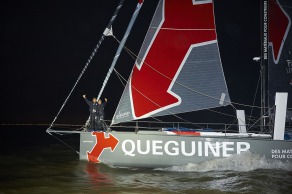 ITAJAÏ, (BRAZIL), le 11 novembre 2015,Transat Jacques Vabre 2015, dans la classe IMOCA, 3eme place pour monocoque QUEGUINER - LEUCEMIE ESPOIR skippers, YANN ELIES et CHARLIE DALIN