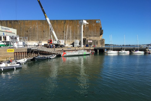 Mise à l'eau de l'IMOCA Quéguiner Leucémie Espoir - 22 août 2016