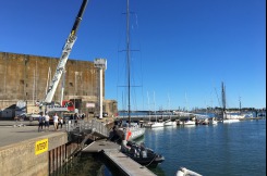 Mise à l'eau de l'IMOCA Quéguiner Leucémie Espoir - 22 août 2016