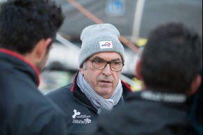 Yann Elies, skipper de l Imoca Queguiner-Leucemie Espoir avant le depart du Vendee Globe 2016 - Les Sables d'Olonne le 06/11/2016