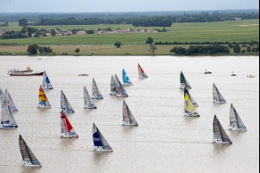 Depart de la 1ere etape de la Solitaire Urgo Le Figaro 2017 entre Bordeaux et Gijon - Pauillac le 04/06/2017