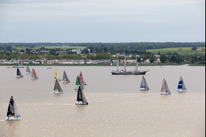 Depart de la 1ere etape de la Solitaire Urgo Le Figaro 2017 entre Bordeaux et Gijon - Pauillac le 04/06/2017