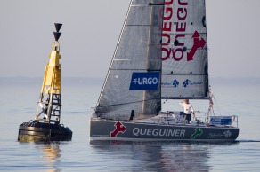 Yann Elies (Queguiner - Leucemie Espoir) lors du départ de la 4ème étape de la Solitaire URGO Le Figaro