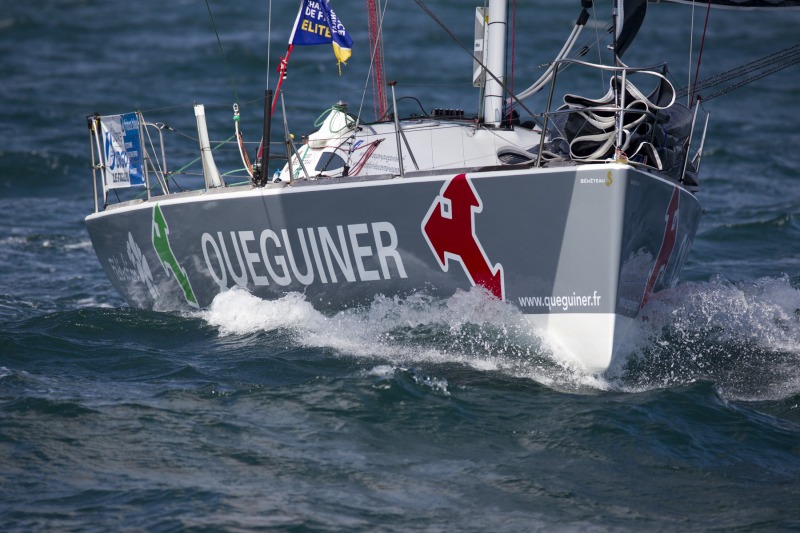 Yann Elies (Queguiner-Leucemie Espoir) lors de la 4eme etape de la Solitaire Urgo Le Figaro entre Concarneau et Dieppe - le 22/06/2017