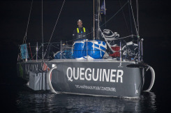Tanguy Le Turquais, sur le Figaro Queguiner Kayak, lors de l arrivee de la Douarnenez Gijon 2019 - le 14/08/2019
