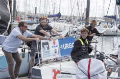 Ambiance sur les pontons avant le depart de la 4eme etape entre Roscoff et Dieppe - Solitaire Urgo Le Figaro 2019 - Roscoff le 22/06/2019