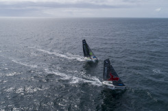 Entrainement de Tanguy Le Turquais (Figaro Groupe Queguiner - Inoveo) et de Yann Elies (Queguiner Materiaux - Fondation Leucemie Espoir) en vue de la Solitaire du Figaro 2020 - Port La Foret le 22/08/2020