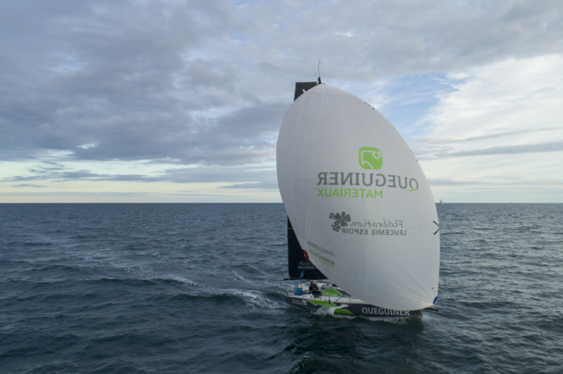 Yann Elies (Queguiner Materiaux-Leucemie Espoir) lors de la 1ere etape de la Solitaire du Figaro - le 31/08/2020