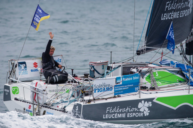 Yann Elies (Queguiner Materiaux-Leucemie Espoir) lors de la 2eme etape de la Solitaire du Figaro entre Saint-Quay-Portrieux et Dunkerque - le 07/09/2020