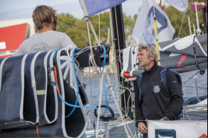 Ambiance sur les pontons avant le depart de la 3eme etape de la Solitaire du Figaro entre Dunkerque et Saint Nazaire - le 12/09/2020