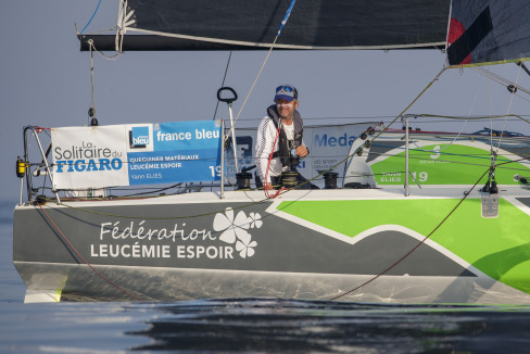 Yann Elies (Queguiner Materiaux-Leucemie Espoir) lors de la 3eme etape de la Solitaire du Figaro entre Dunkerque et Saint-Nazaire - le 16/09/2020