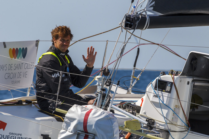 Tanguy Le Turquais et Corentin Douguet à bord de Quéguiner - Innoveo pendant la Sardinha Cup 2021