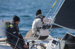 Tanguy Le Turquais et Corentin Douguet à bord de Quéguiner - Innoveo pendant la Sardinha Cup 2021