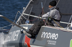 Tanguy Le Turquais et Corentin Douguet à bord de Quéguiner - Innoveo pendant la Sardinha Cup 2021