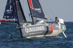 Tanguy Le Turquais et Corentin Douguet à bord de Quéguiner - Innoveo pendant la Sardinha Cup 2021