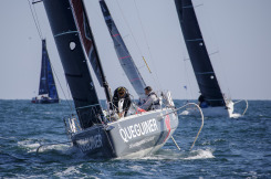 Tanguy Le Turquais et Corentin Douguet à bord de Quéguiner - Innoveo pendant la Sardinha Cup 2021