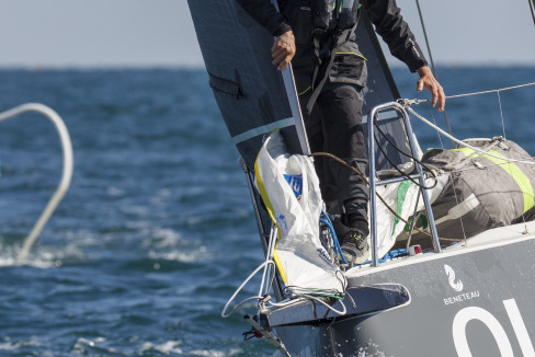 Tanguy Le Turquais et Corentin Douguet à bord de Quéguiner - Innoveo pendant la Sardinha Cup 2021