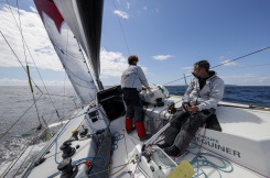 Tanguy Le Turquais et Corentin Douguet à bord du Figaro Quéguiner - Innoveo