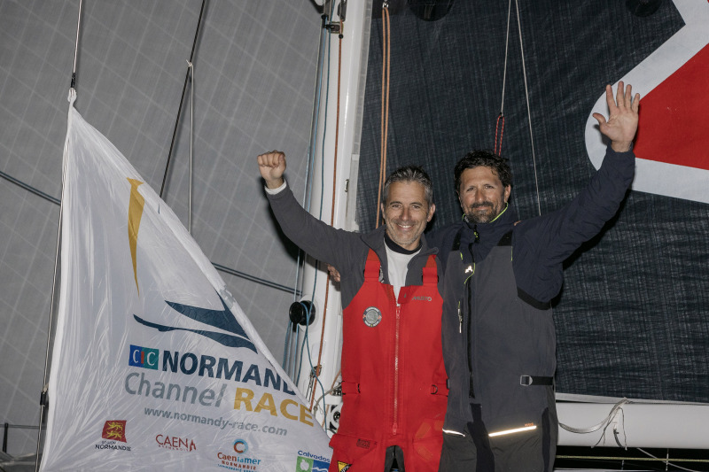 Corentin Douguet et Yohann Richomme ? bord du Class 40 Queguiner-Innoveo deuxi?me de la CIC Normandy Channel Race 2022, Ouistreham le 20 mai 2022,
Photo ? Jean-Marie LIOT / CIC Normandy Channel Race